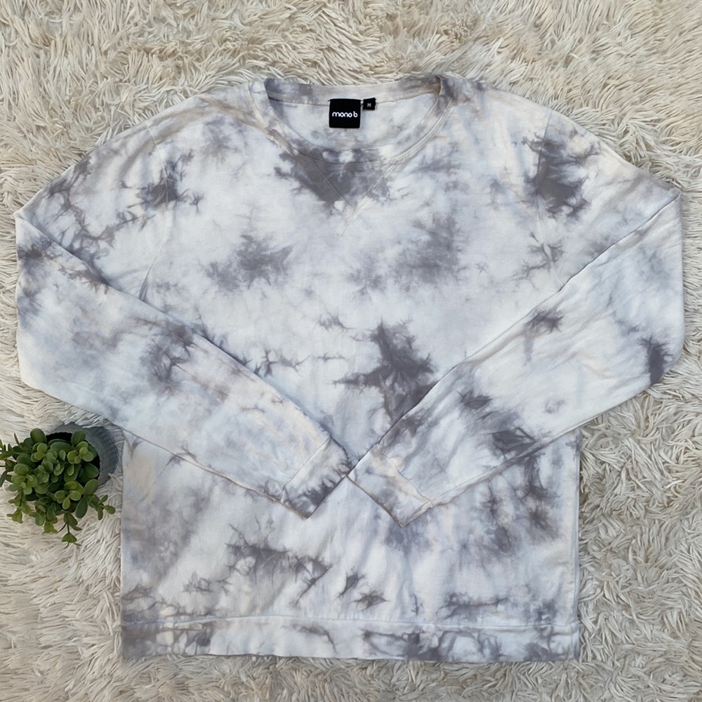 Mono B Tie Dye Top ๐ Gray & White - Picture 3 of 14